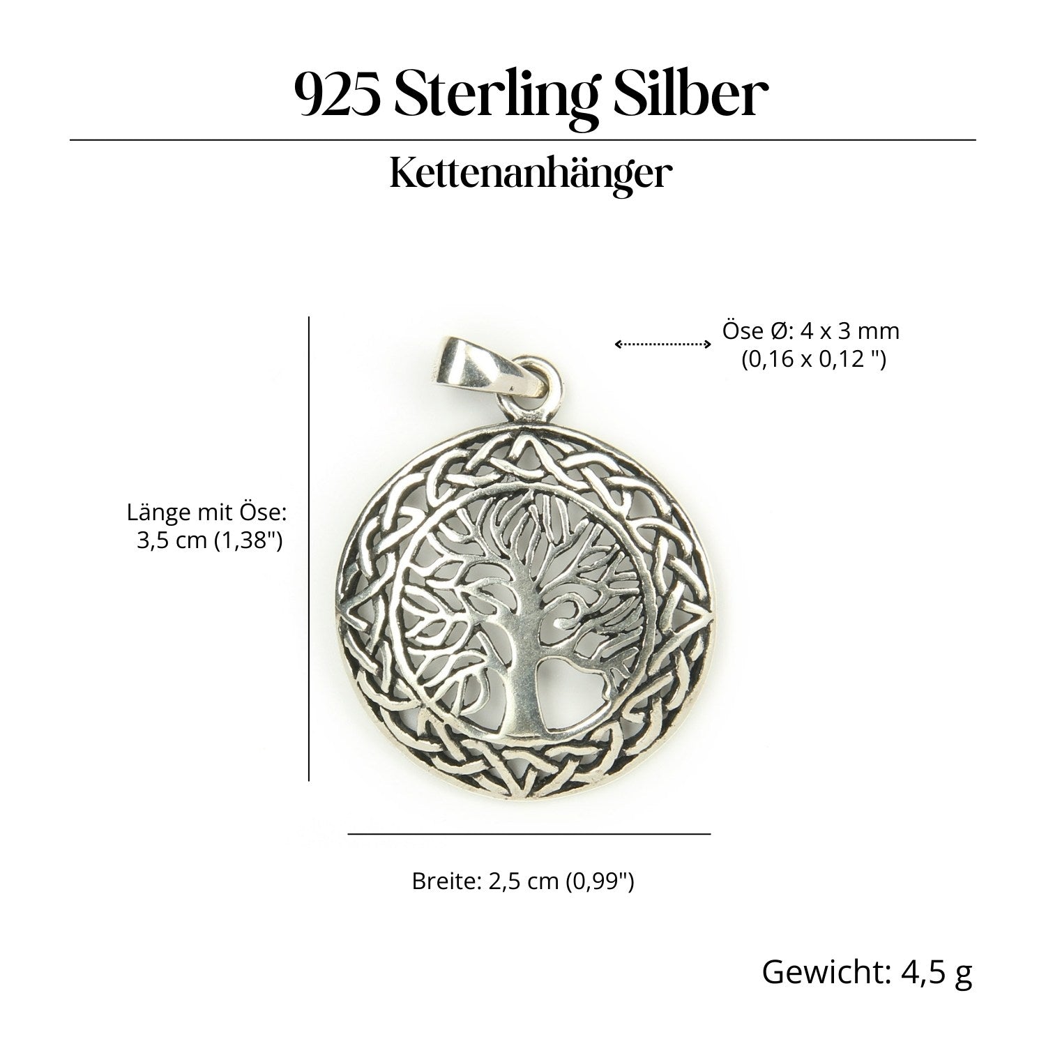 Fine Tree of Life Celtic jewelry, 925 silver