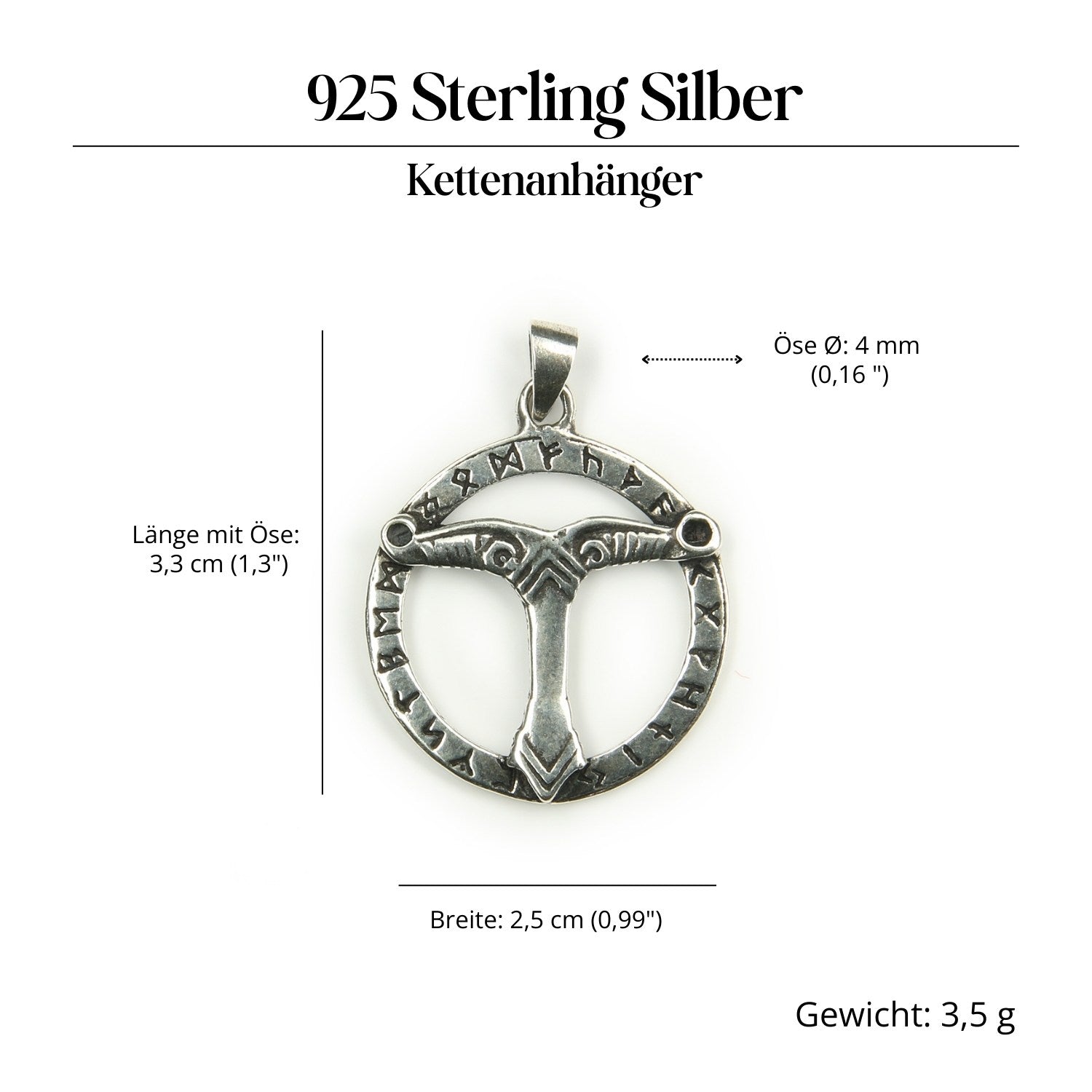 Irminsul Rune Jewelry 925 Silver Pendant