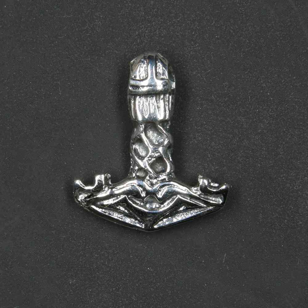 Thorshammer hinten Silberanhänger