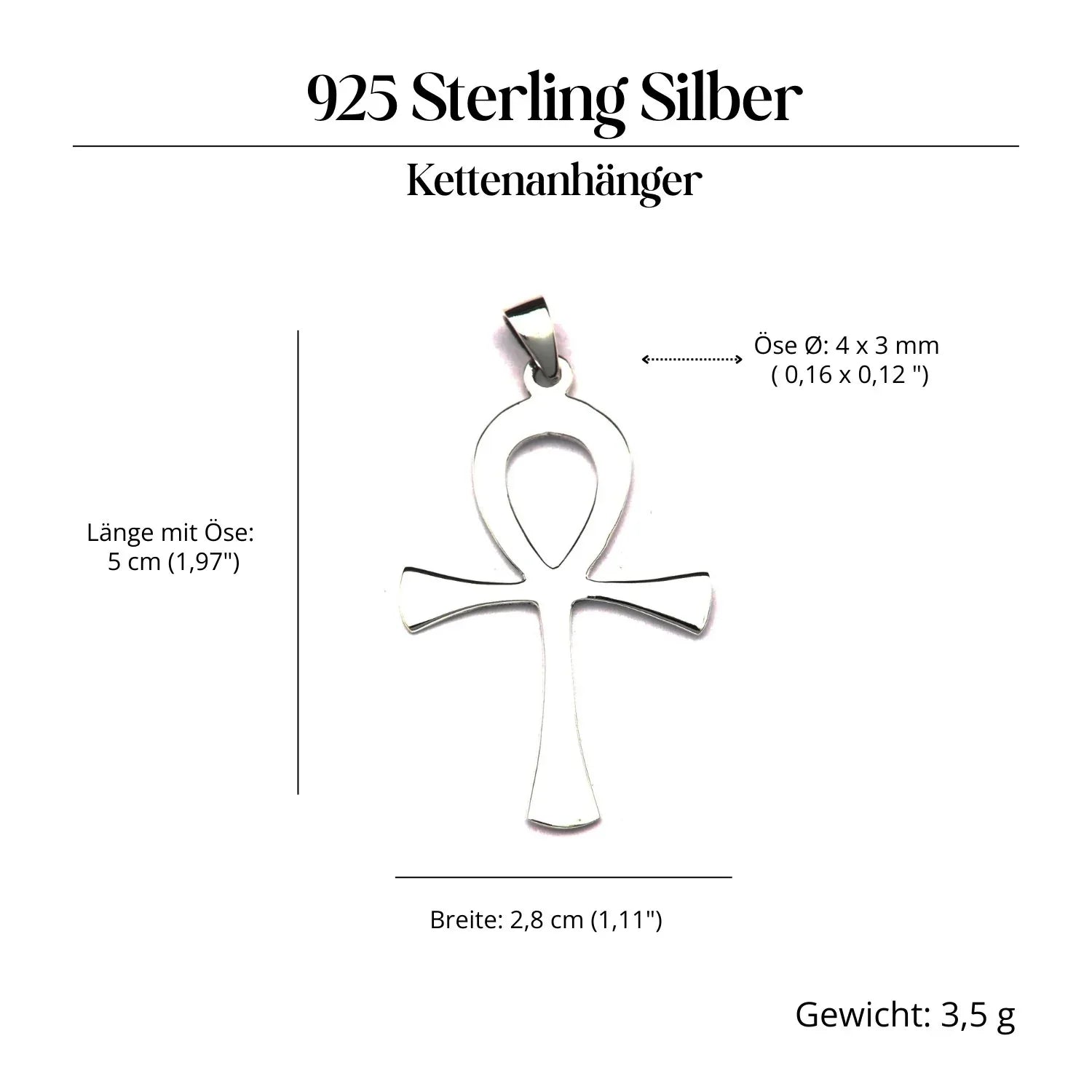 Ankh Anhänger 25 Silber Silberschmuck edel gearbeitet