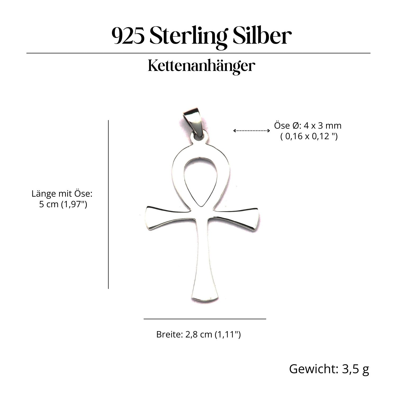 Ankh Anhänger 25 Silber Silberschmuck edel gearbeitet