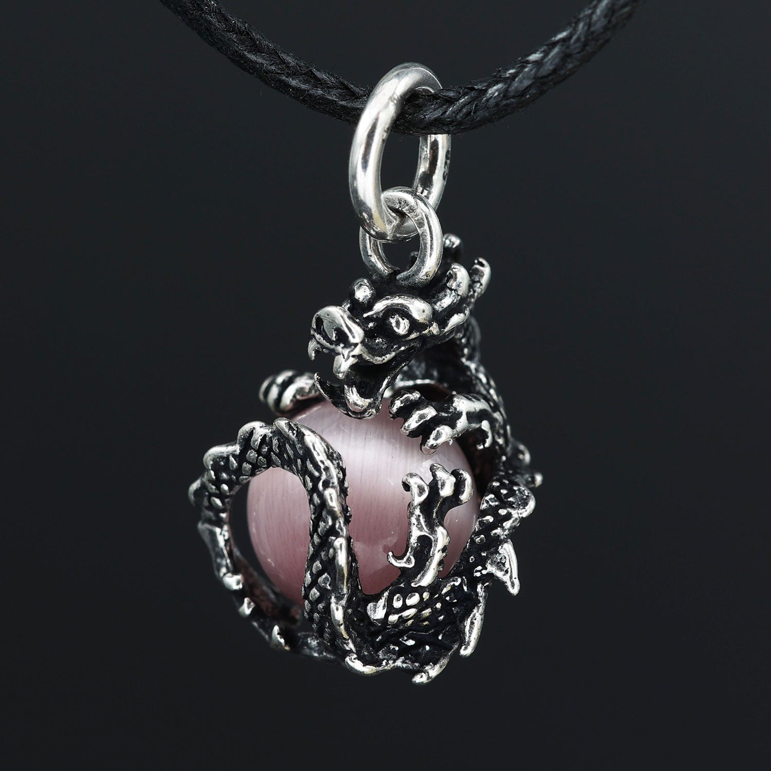 Drachen Anhänger Silber mit lilaBall