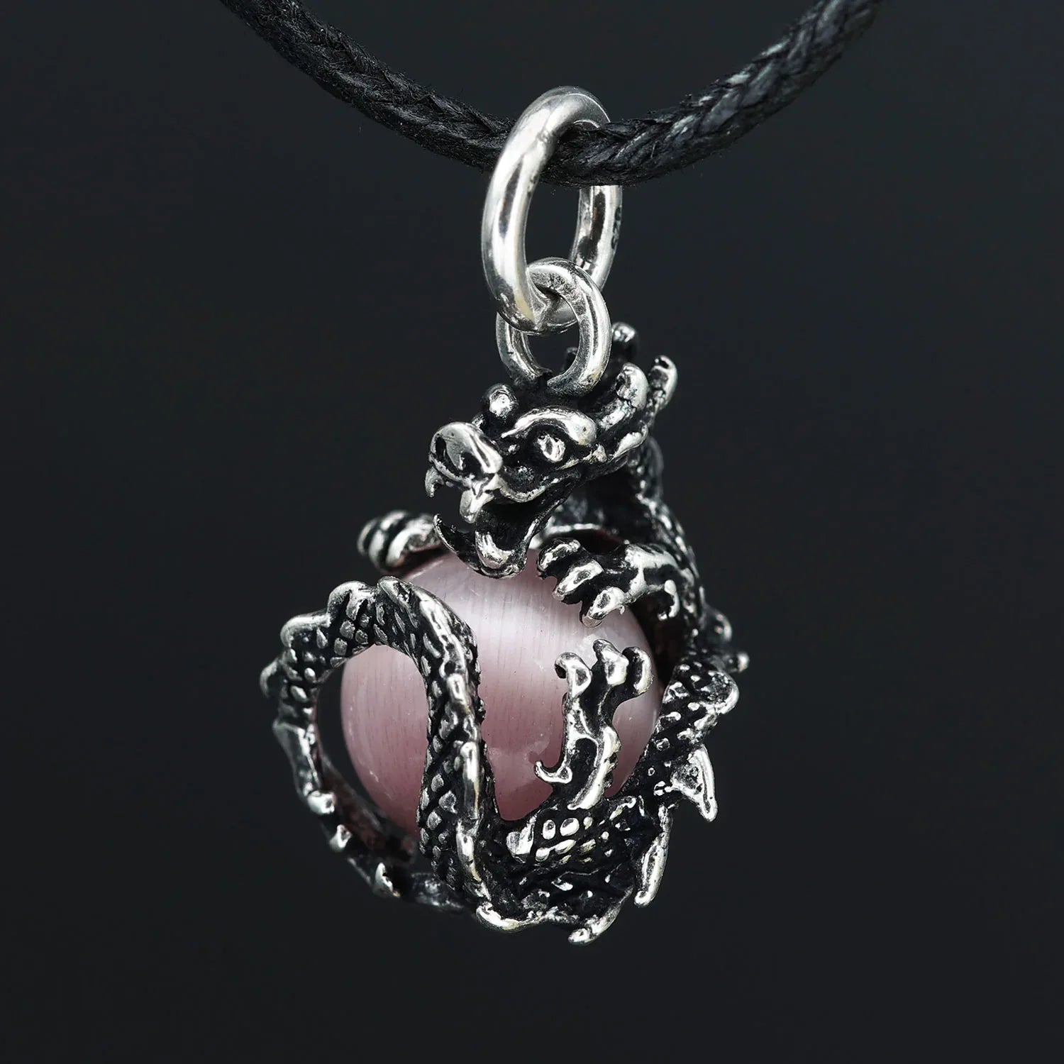 Drachen Anhänger Silber mit lilaBall