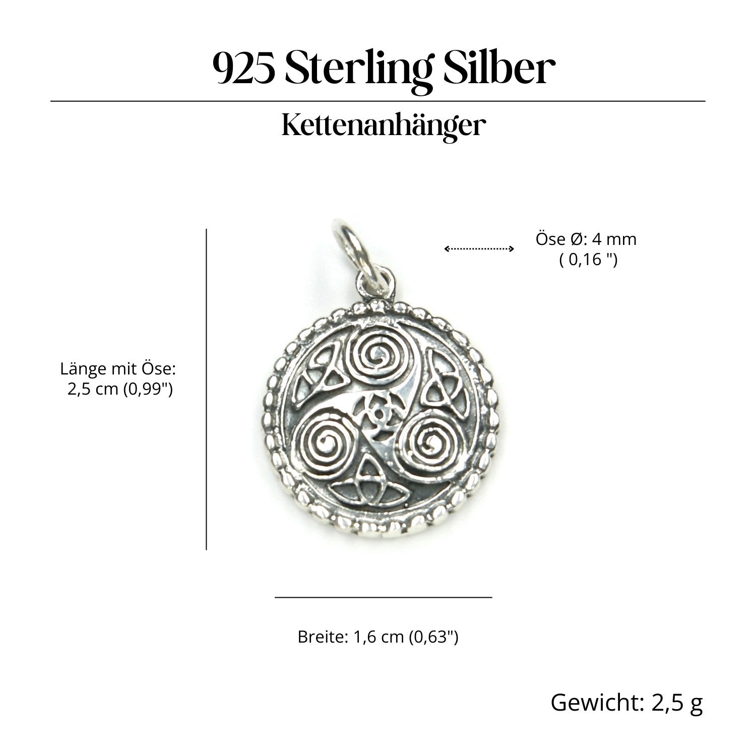 Triskel Anhänger 25 Silber Silberschmuck edel gearbeitet