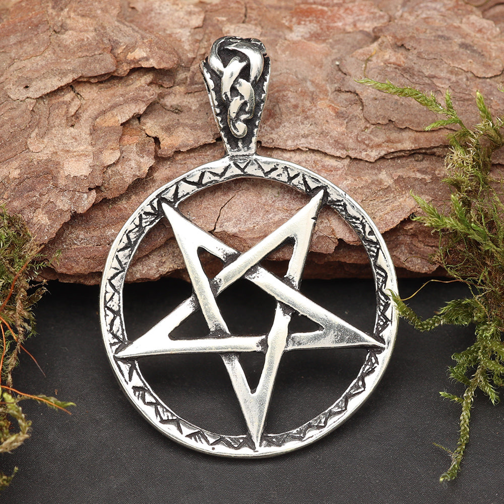 Drudenfuß 925 Silber Kettenanhänger ausgefallener Silberschmuck