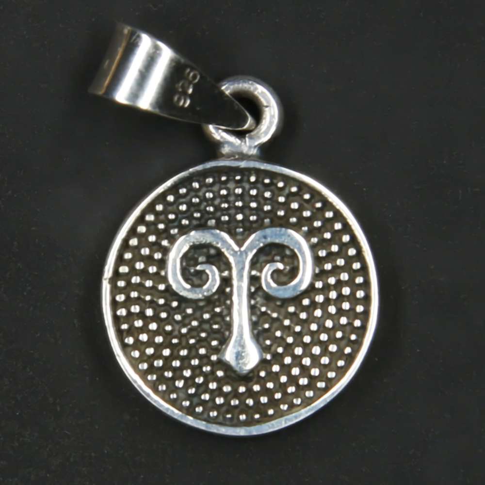 Widder Tierkreiszeichen Symbol Silber Schmuck Anhänger