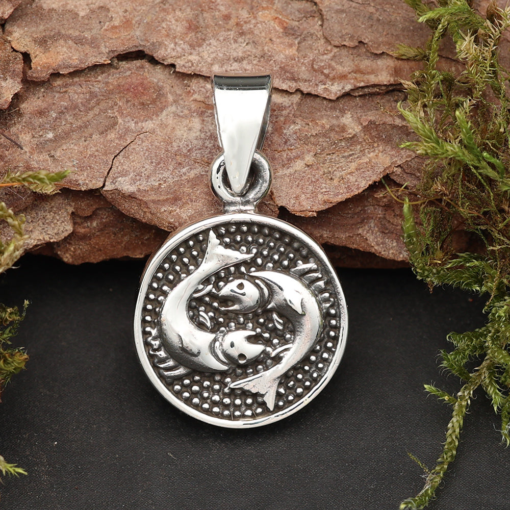 Fische Sternzeichen 925 Silberanhänger astrologischer Schmuck
