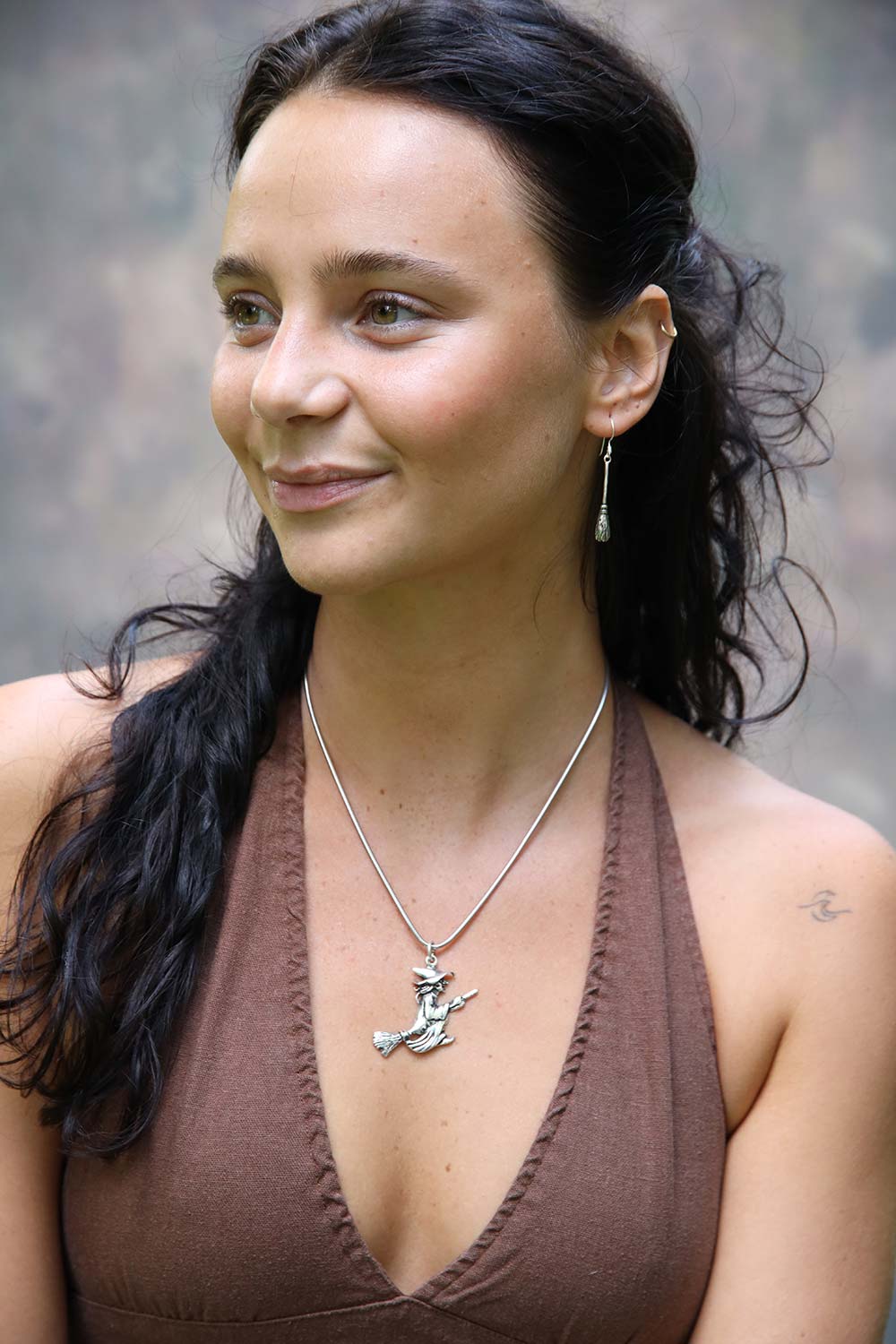 Hexe Schmuck Silber Kettenanhänger Hexenamulett