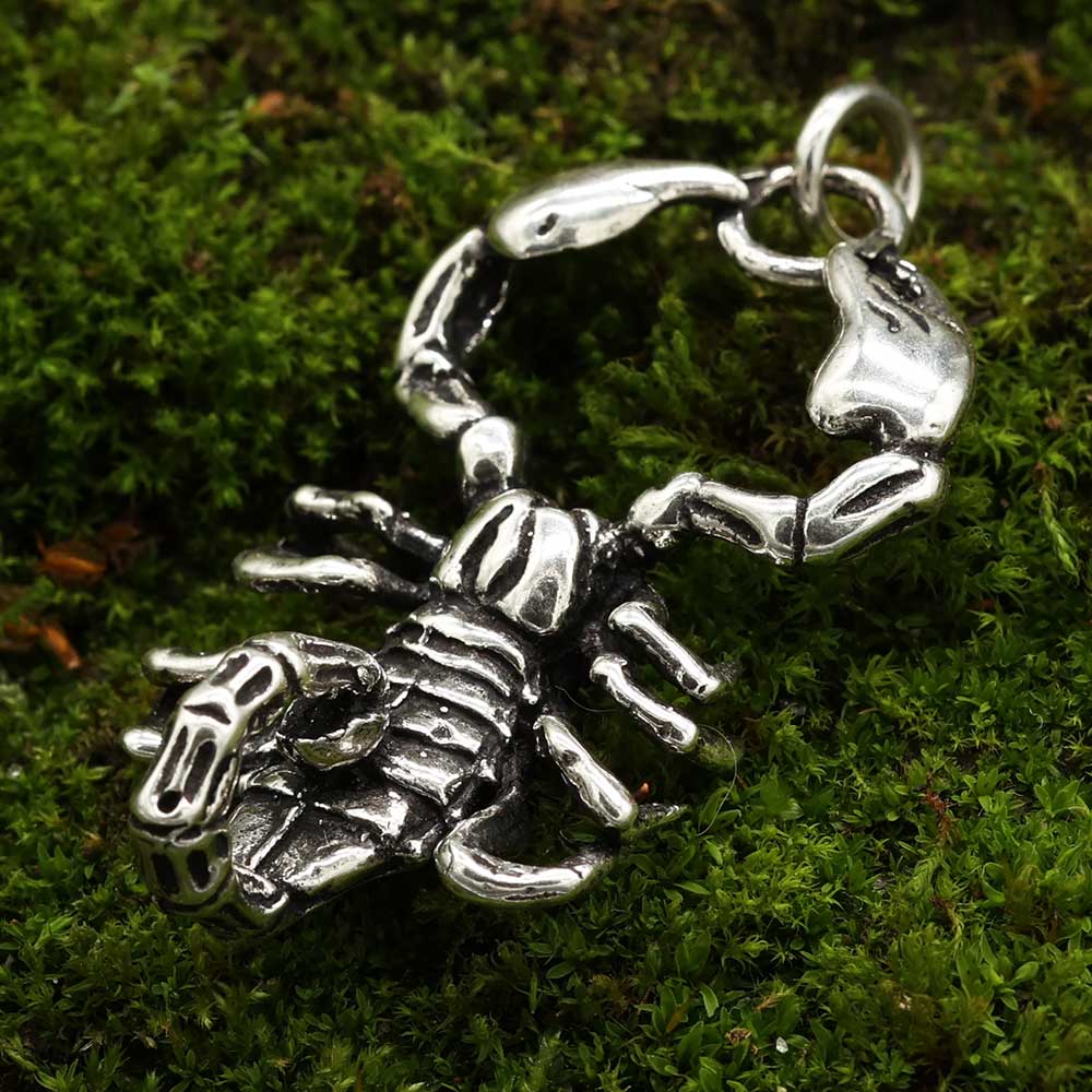 Riesiger Skorpion Anhänger 925 Silber Schmuck