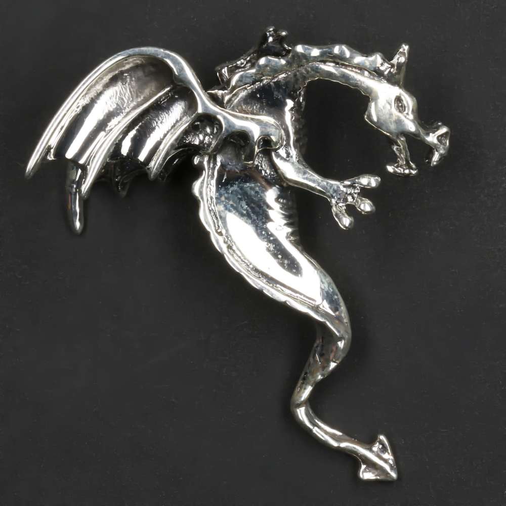 Drache 3D filigraner Drachen Silber Anhänger ausgefallener Silberschmuck