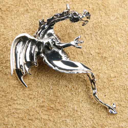 Drachen Schmuck Silber Kettenanhänger