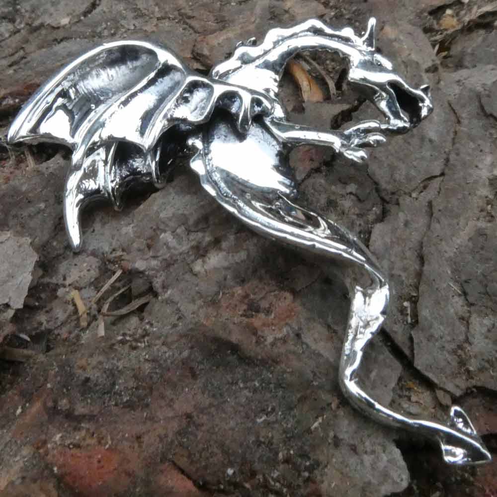Drachen Silberschmuck Anhänger