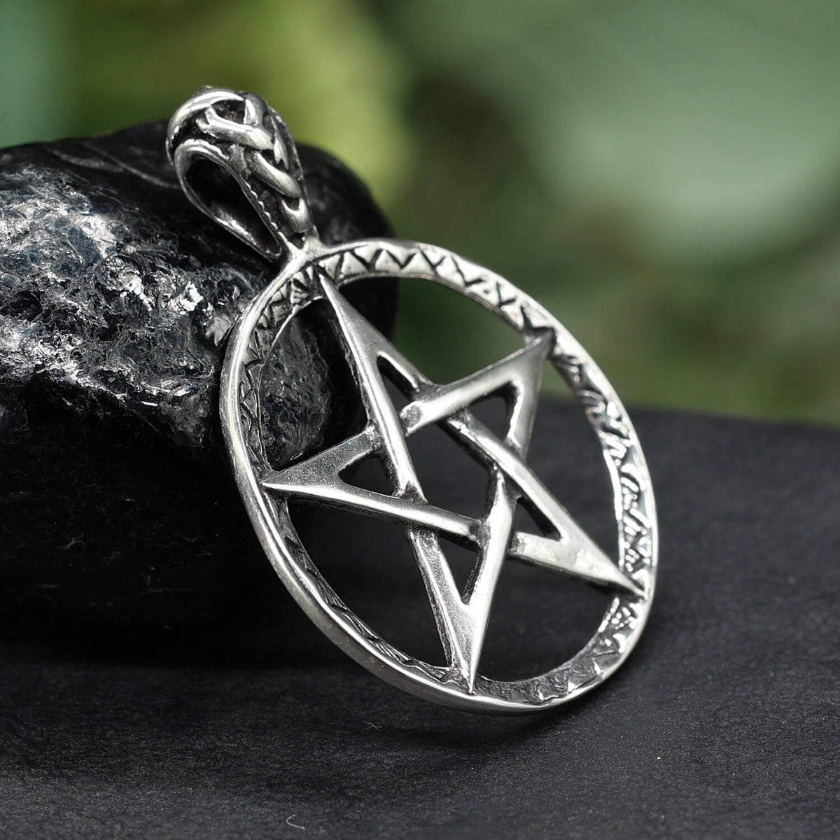 Halskette Silberschmuck Anhänger Pentagramm