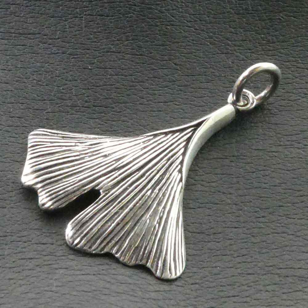 Gingko Blatt Schmuck Anhänger 925 Silber Glücksbringer
