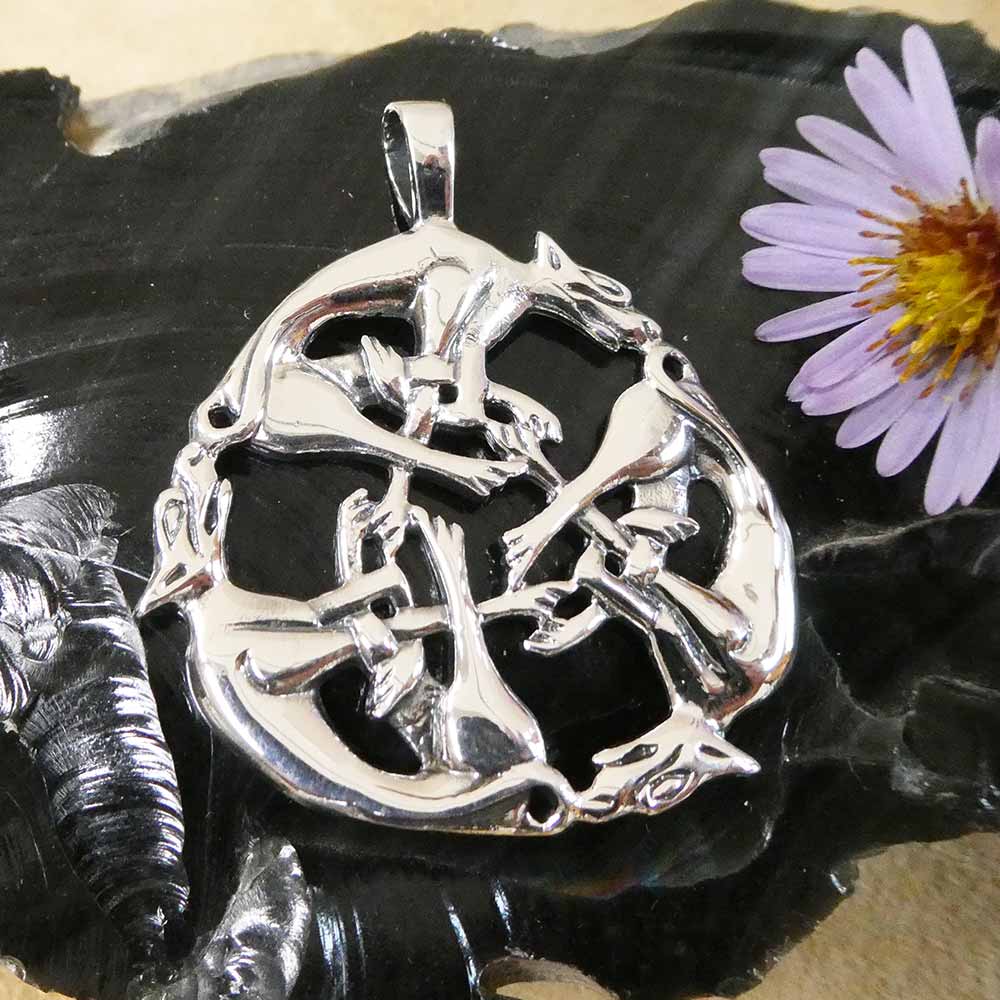 Keltische hunde Silberschmuck Kette