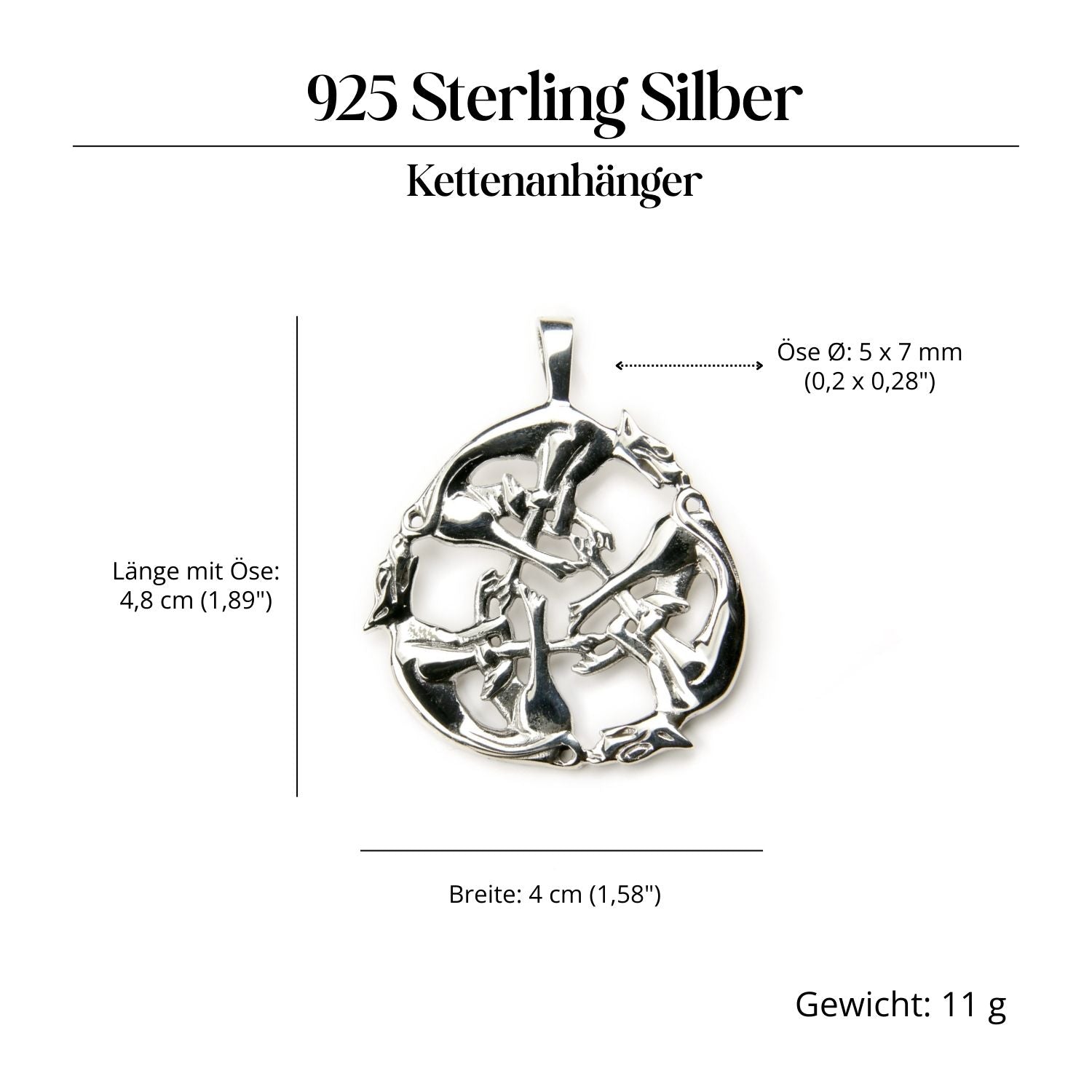 Keltische atz Silberanhänger ausgefallener Schmuck 925 Silber Kettenanhänger