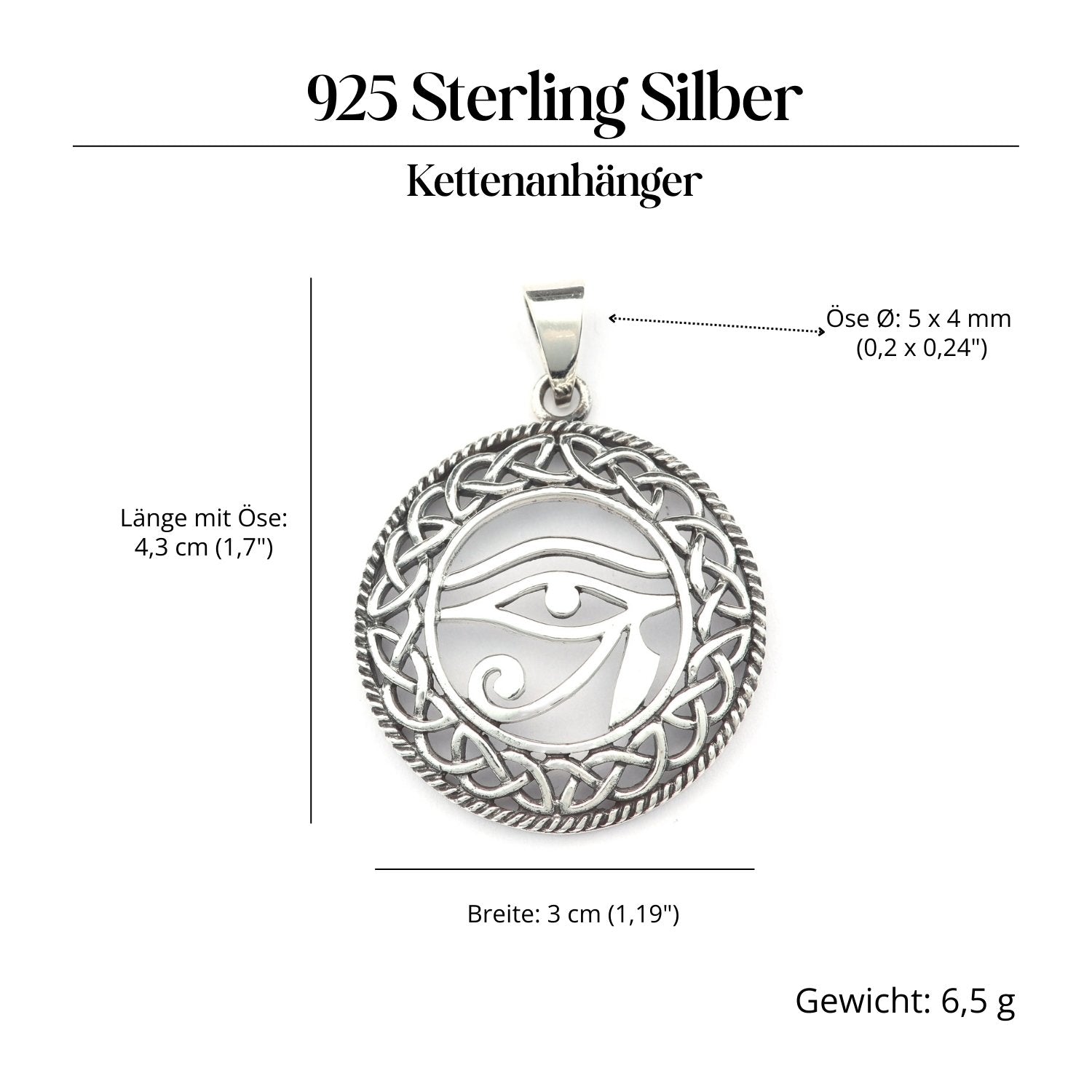 Horus Auge Schmuckanhänger 925-er Silber Amulett