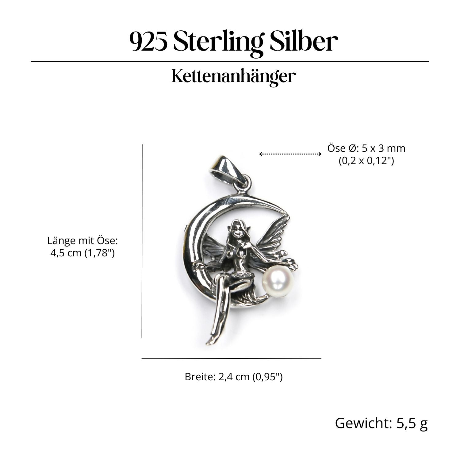 Fee Silberanhänger ausgefallener Schmuck 925 Silber Kettenanhänger