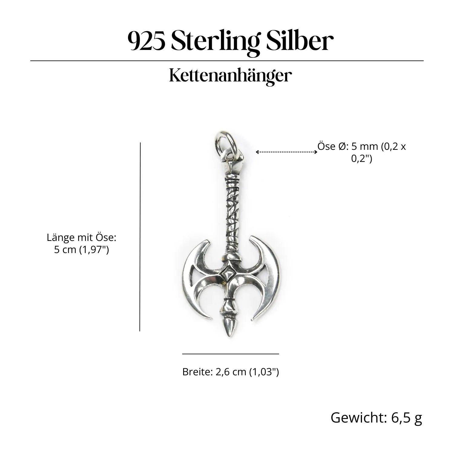 Axt Silberanhänger ausgefallener Schmuck 925 Silber Kettenanhänger