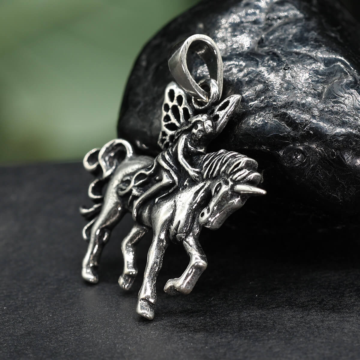 Elfe Silber Anhänger Sterlingsilber massiv 925 Einhorn Schmuck