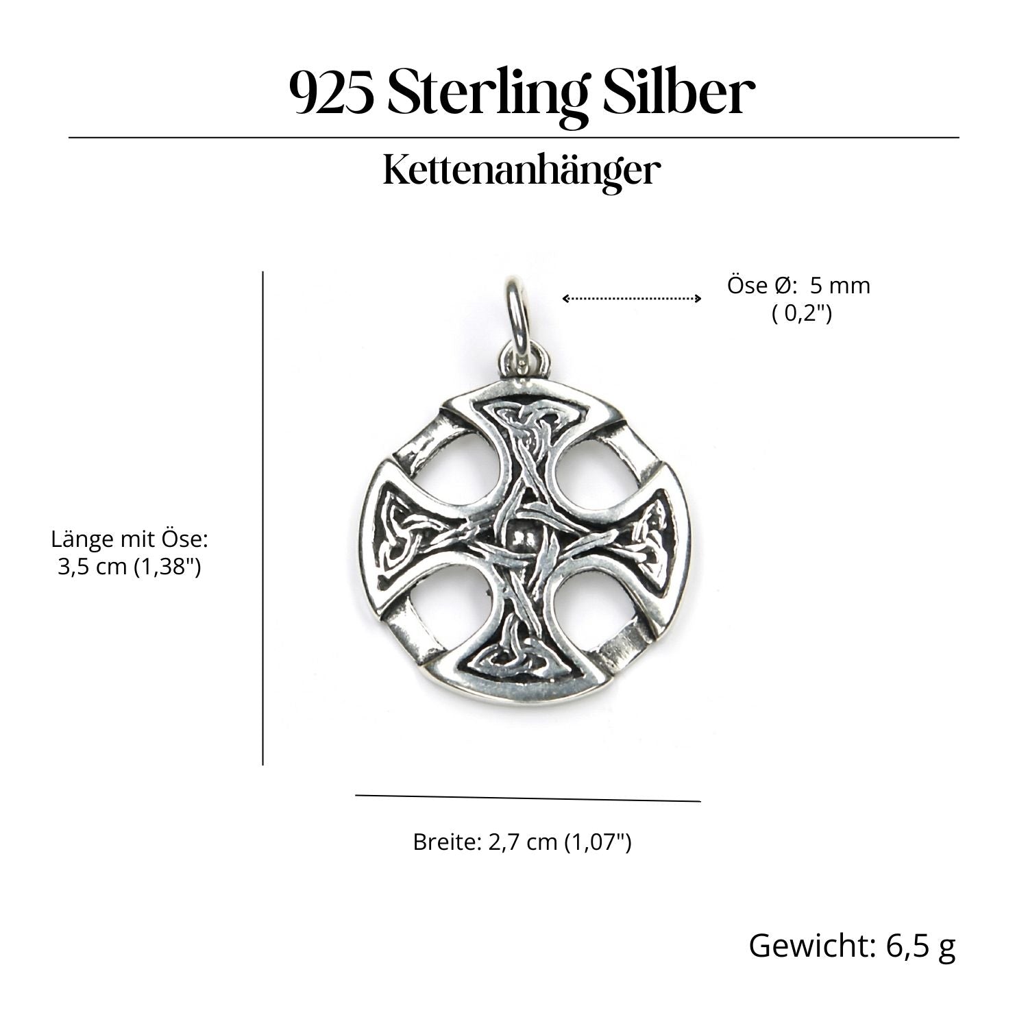 Keltisches Kreuz Silberanhänger ausgefallener Schmuck 925 Silber Kettenanhänger