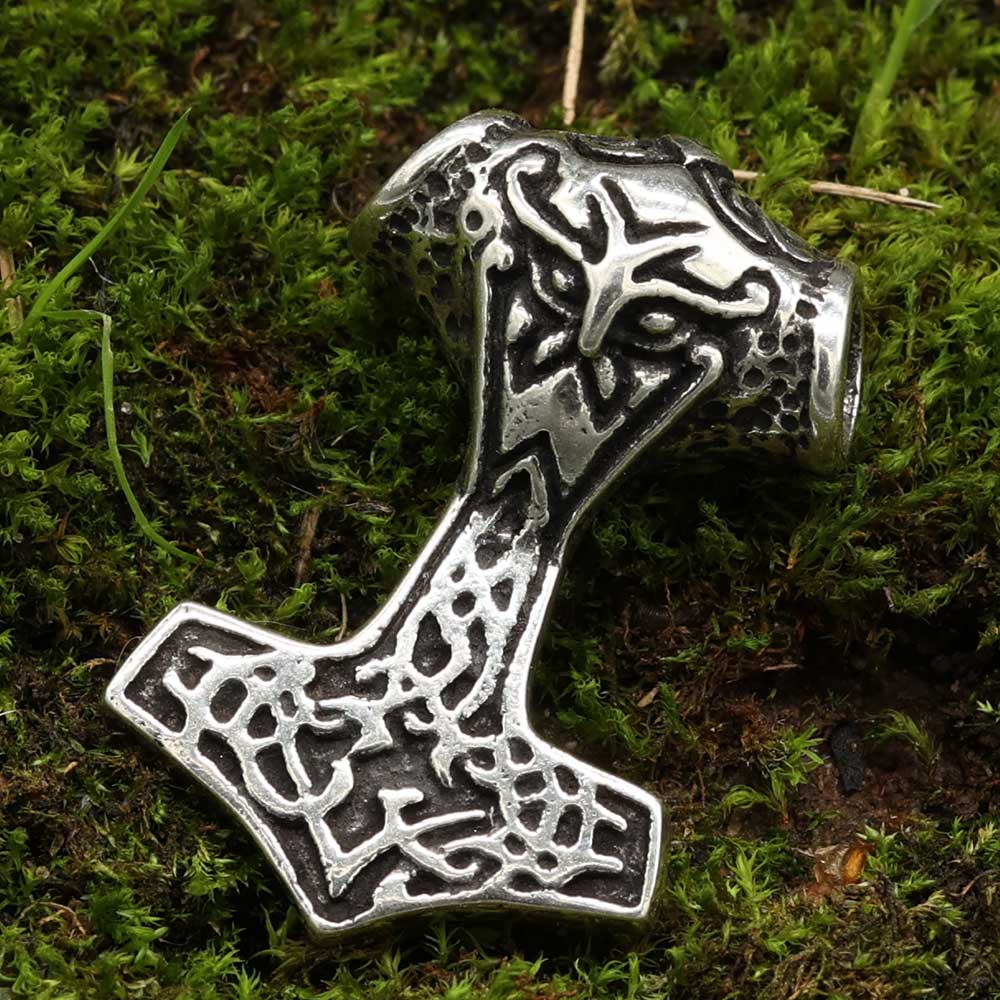 Thorshammer Anhänger schmwer massives Silber 925 Wikinger