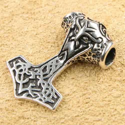 Thorshammer Ketten Anhänger Silber