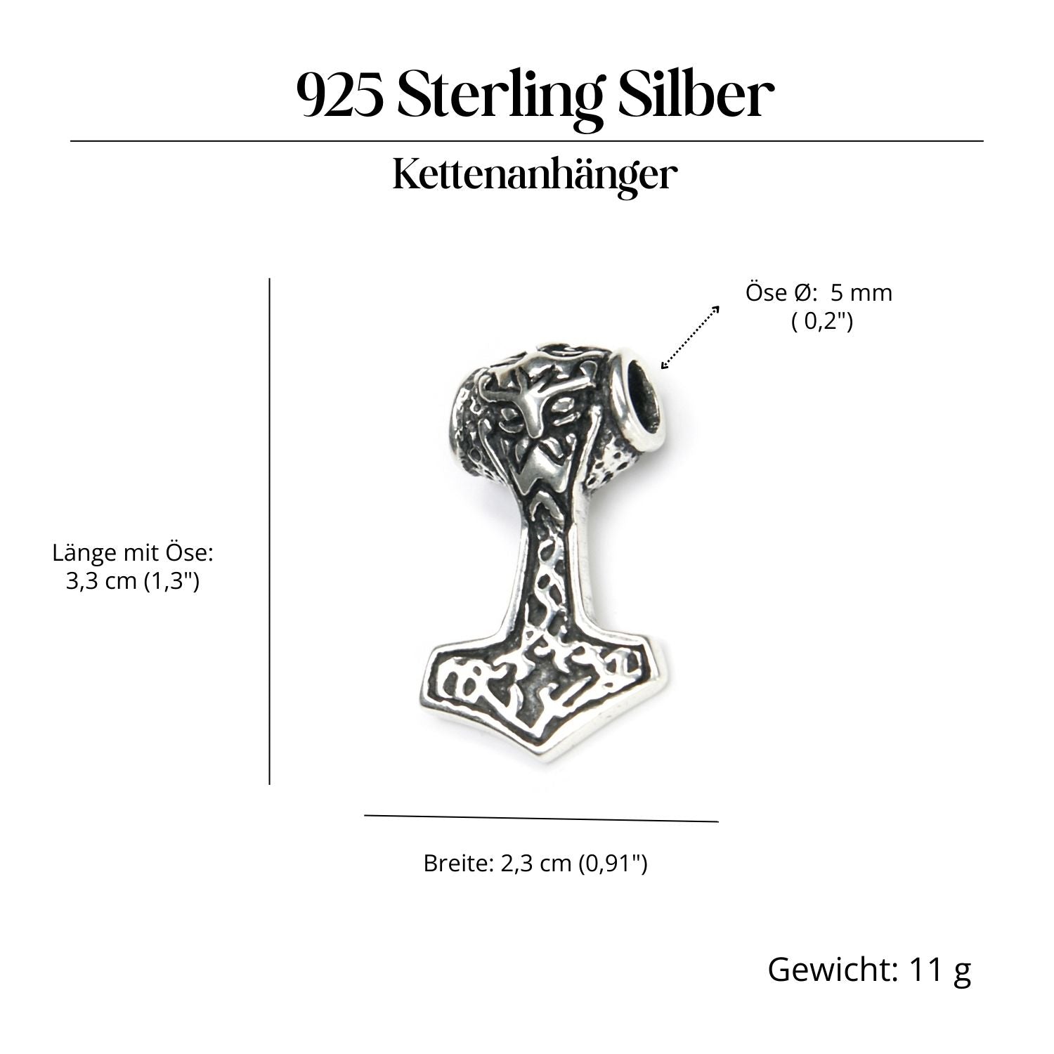 Wikinger Silberanhänger ausgefallener Schmuck 925 Silber Kettenanhänger