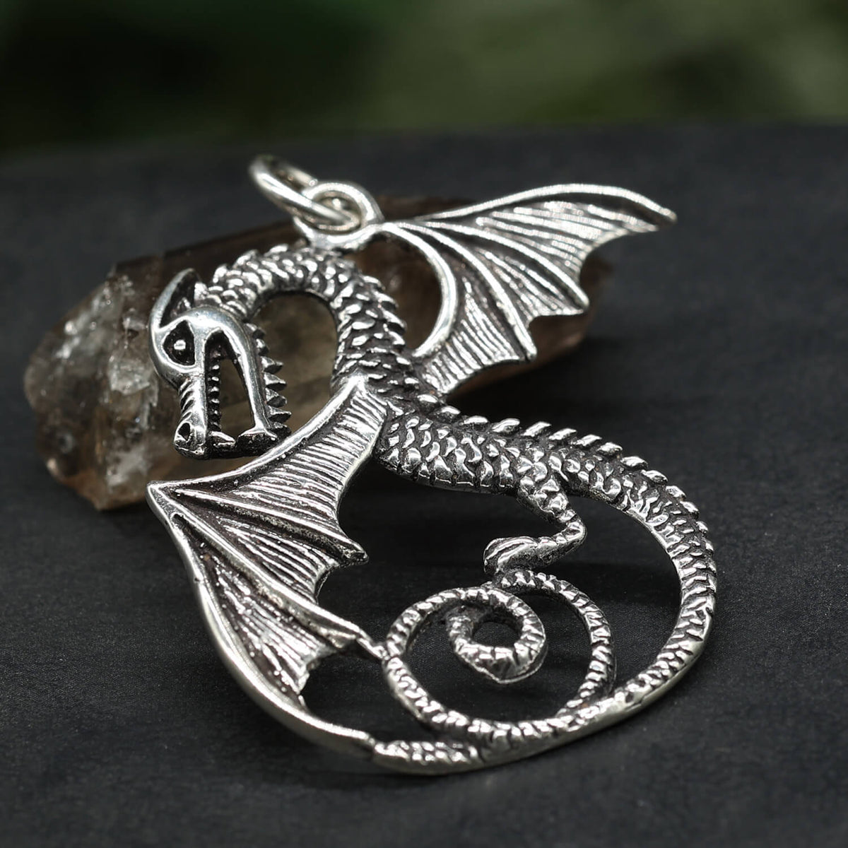 Drachen Schmuckanhänger Silber feiner Kettenanhänger