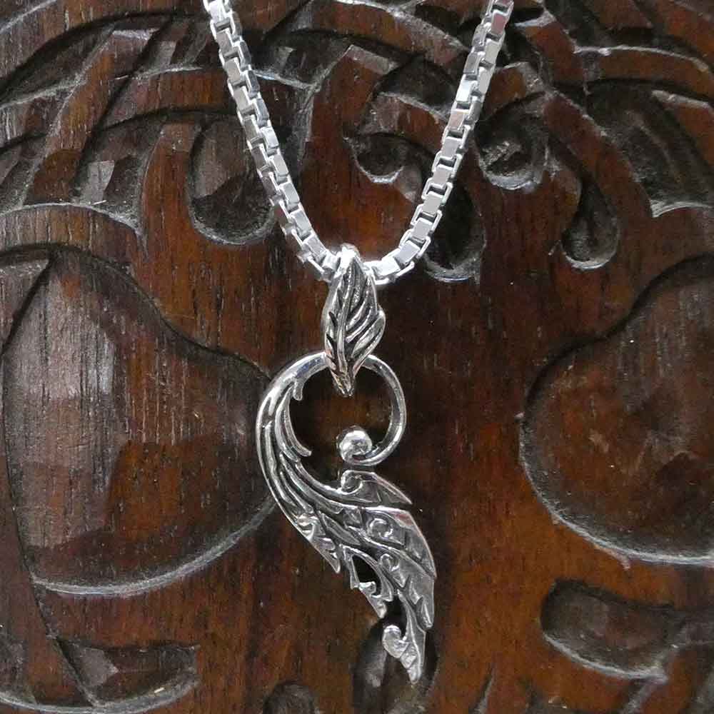 Blatt Flügel Silberkette