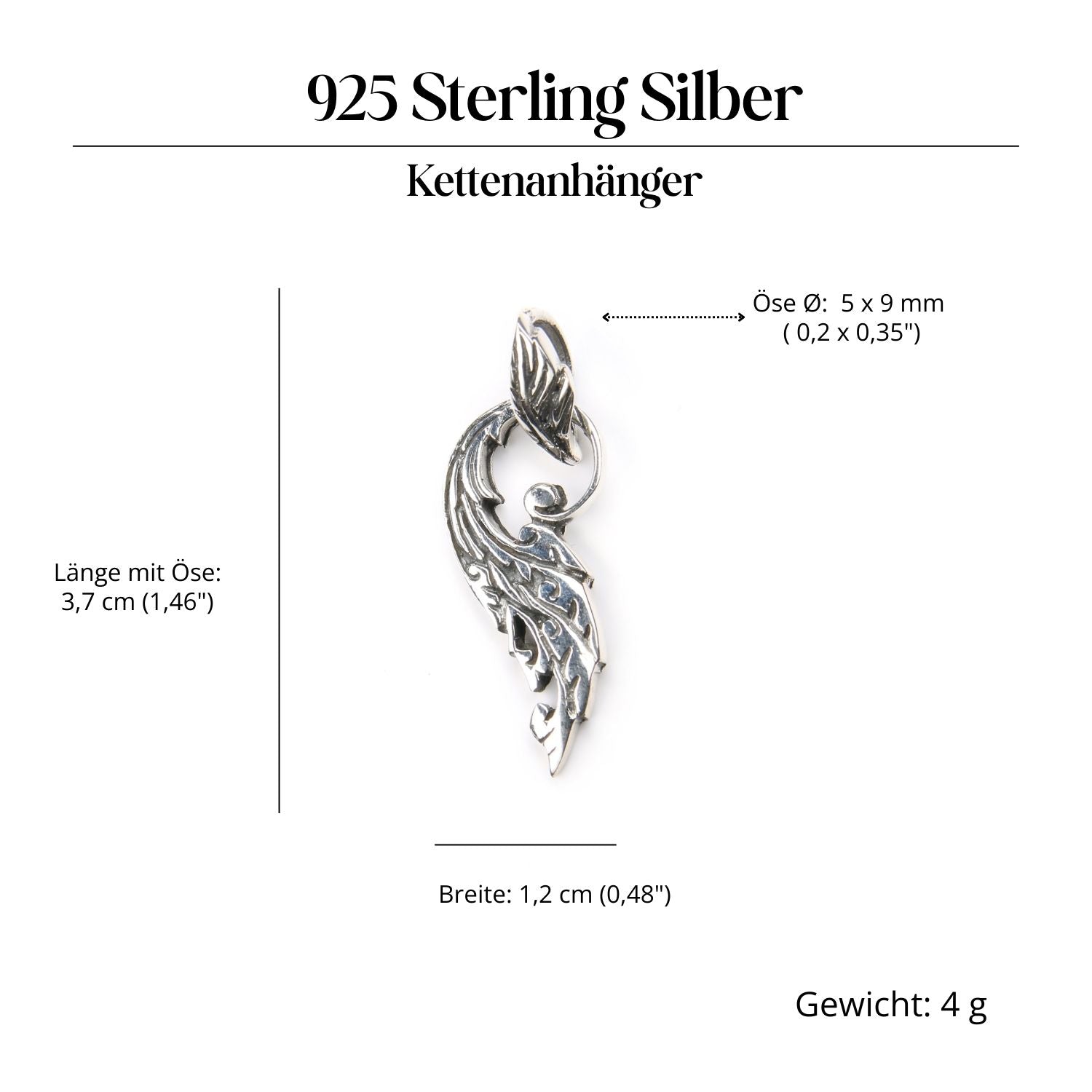 Himmlischer Silberanhänger ausgefallener Schmuck 925 Silber Kettenanhänger