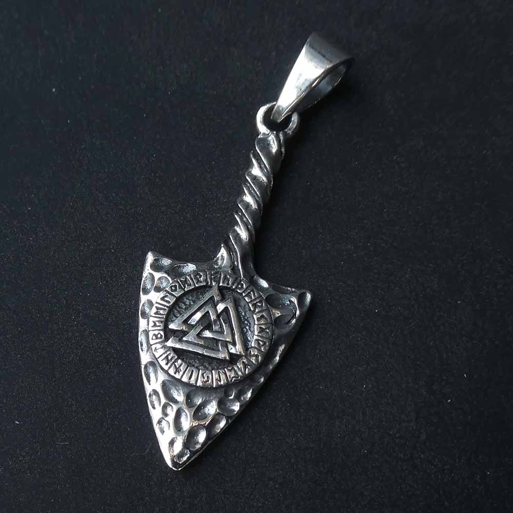 Pfeilspitze Wikinger Valknut Silber 925 Anhänger Sterlingsilber Kämpfer