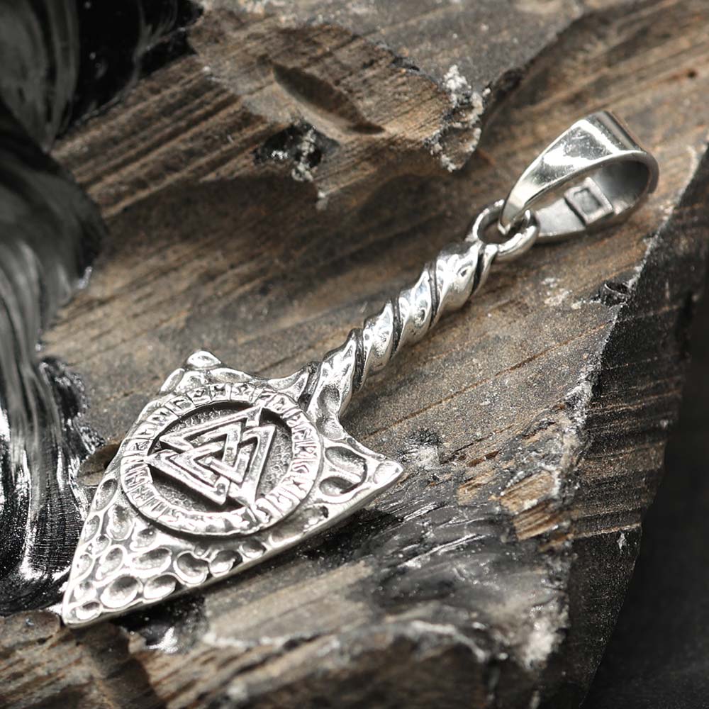 Wikinger Anhänger Valknut Silber 925 Speer Sterlingsilber Kämpfer