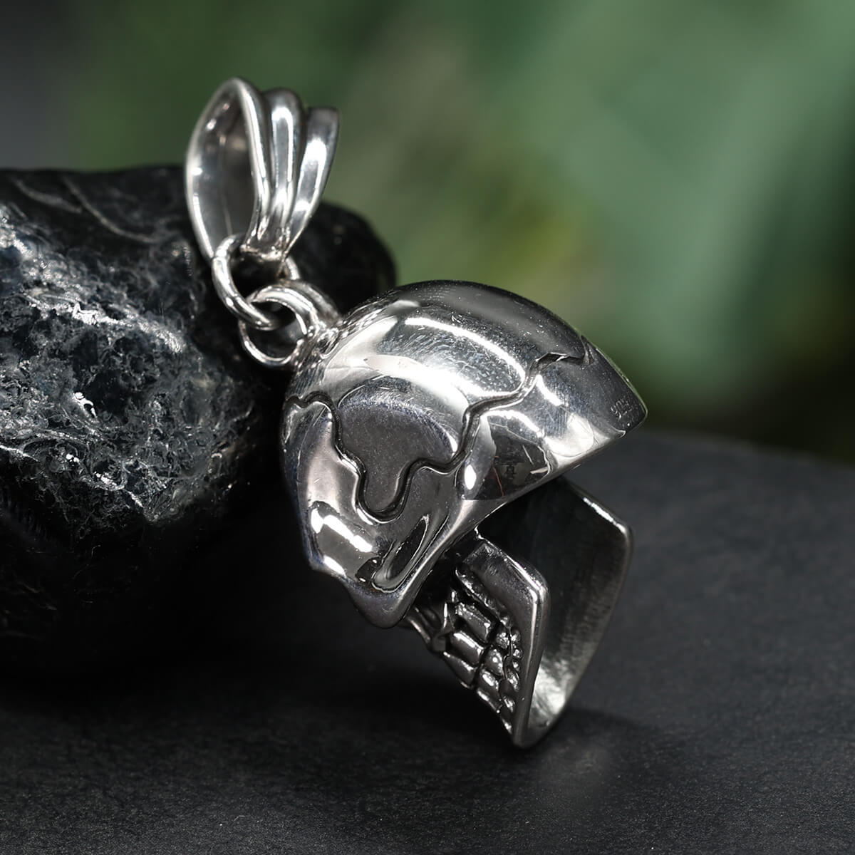 Totenkopf Silber Kettenanhänger hinten