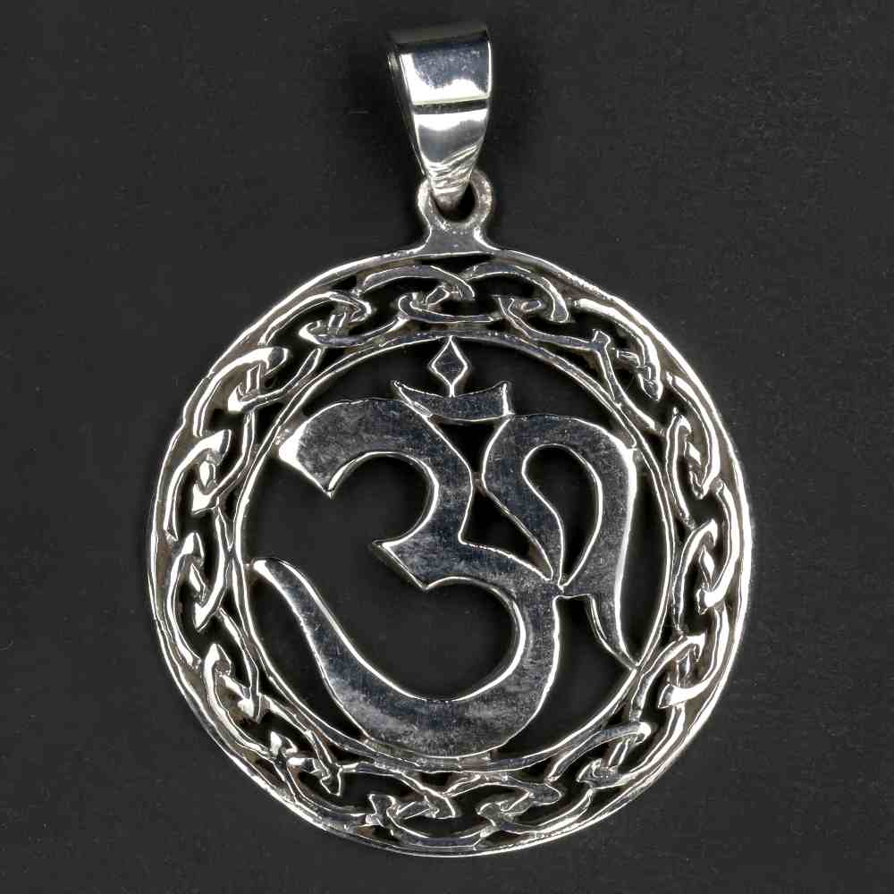 Om 925 Silber Kettenanhänger ausgefallener Anhänger Meditation Schmuck