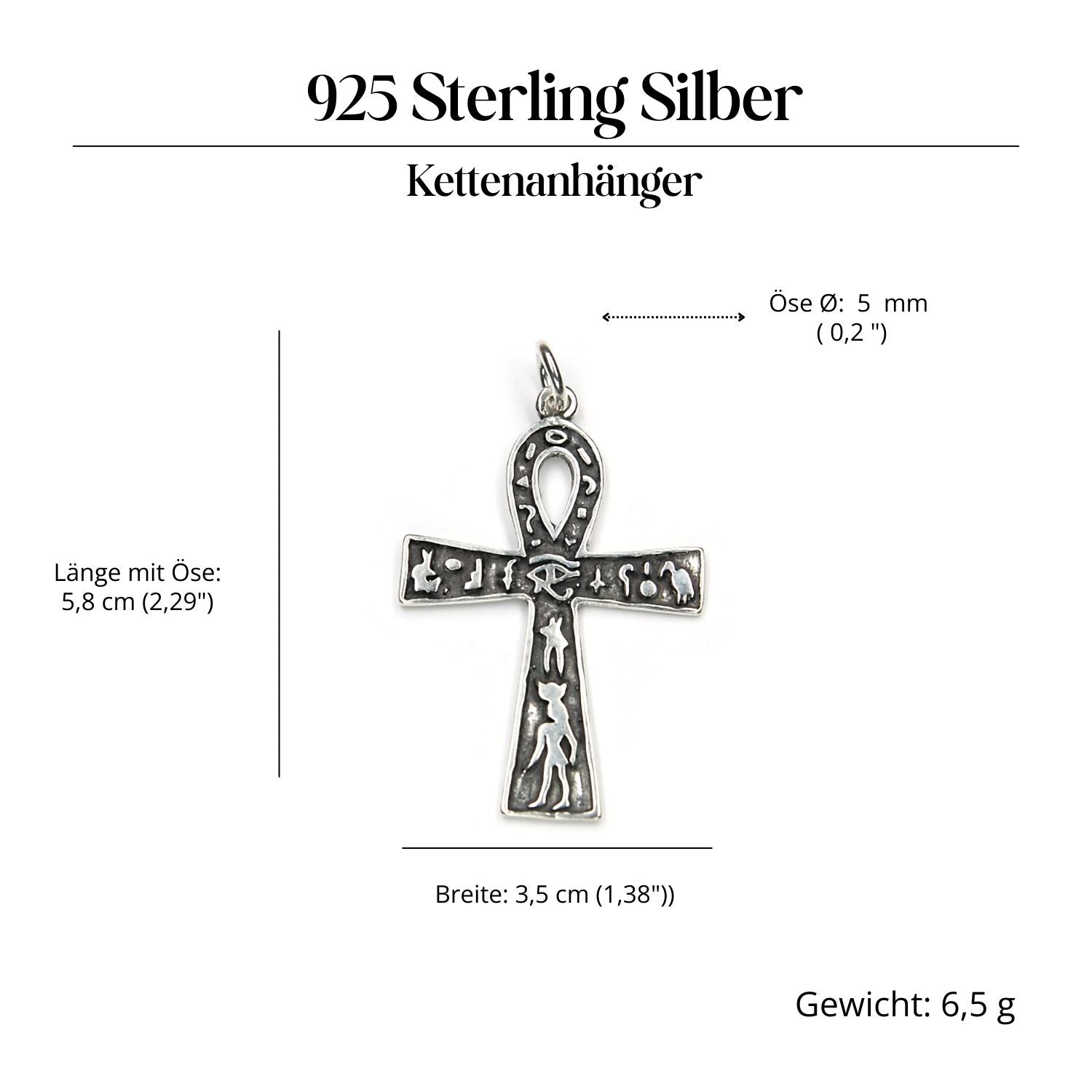 Ankh Silberanhänger ausgefallener Schmuck 925 Silber Kettenanhänger