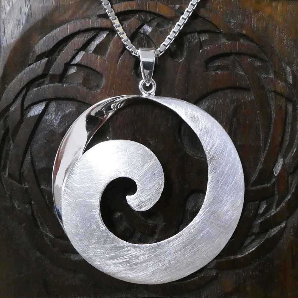 Edle Spirale Silberkette Anhänger