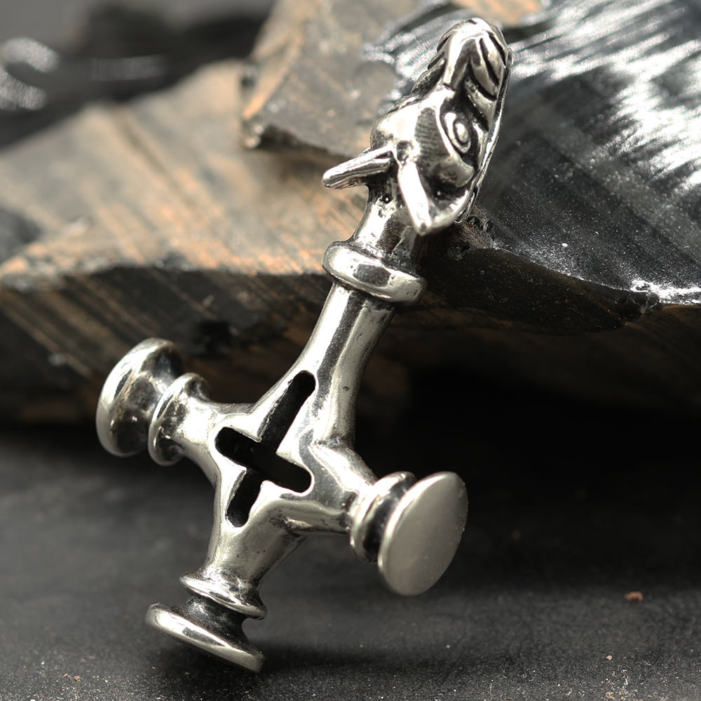 Irisches Wolfskreuz Silber Anhänger groß massiv Sterlingsilber Wikinger