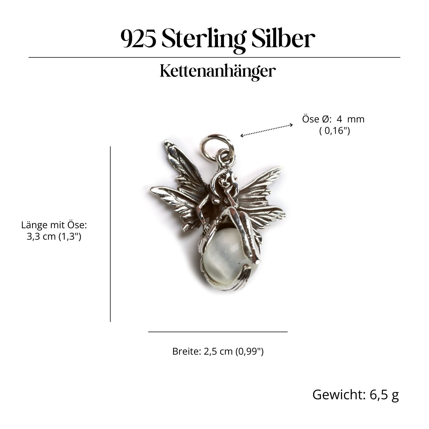 Elfe Silberanhänger ausgefallener Schmuck 925 Silber Kettenanhänger