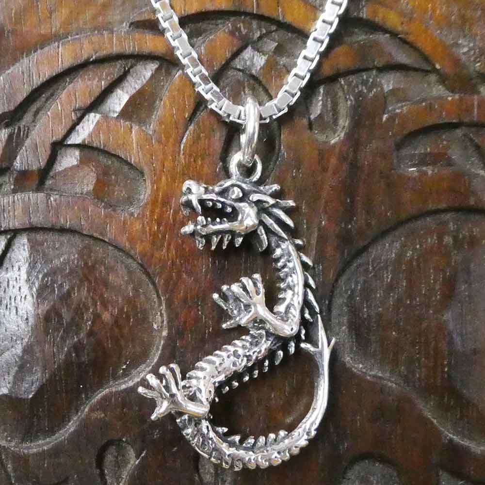 Drachen Knochen Fantasy Silberkette