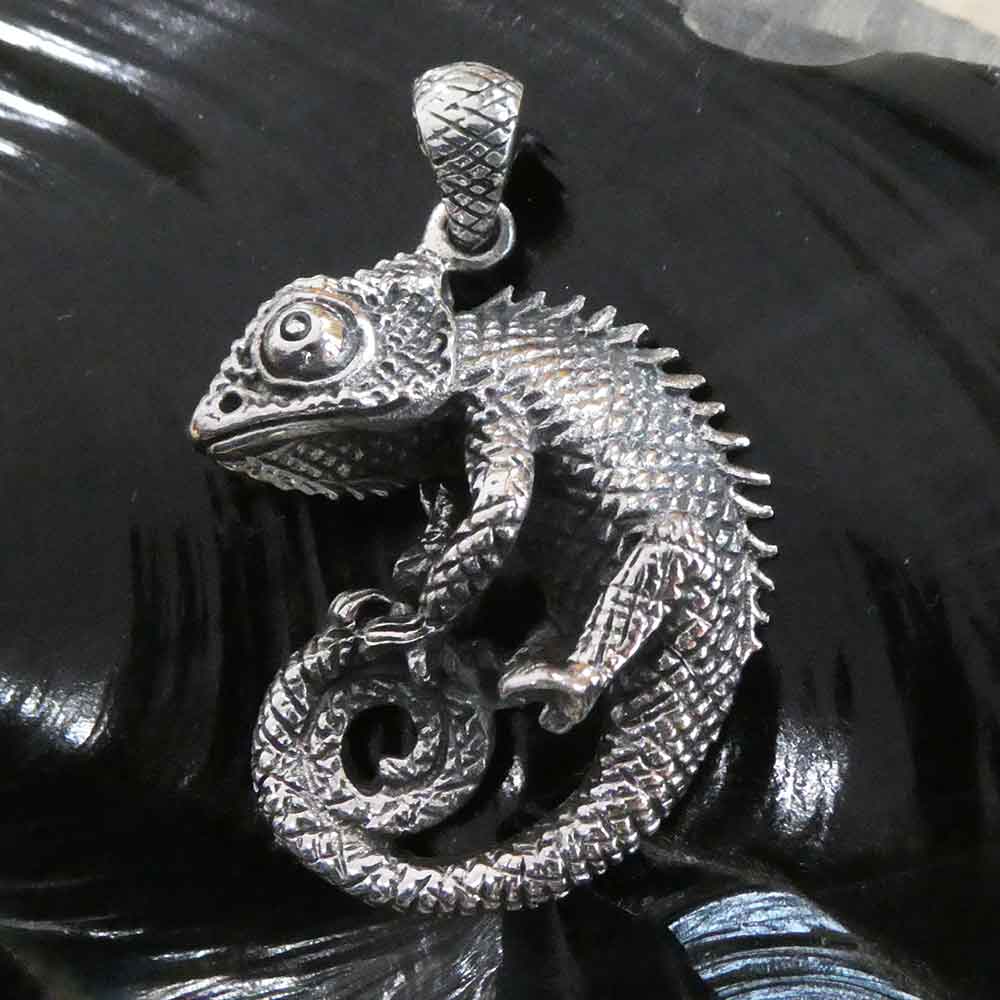 Chamäleon Kettenanhänger Silber