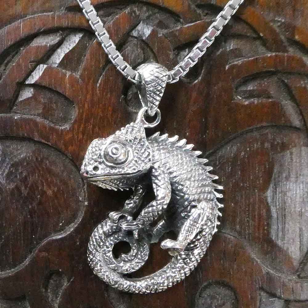 Chamäleon Silberkette Schmuck Anhänger