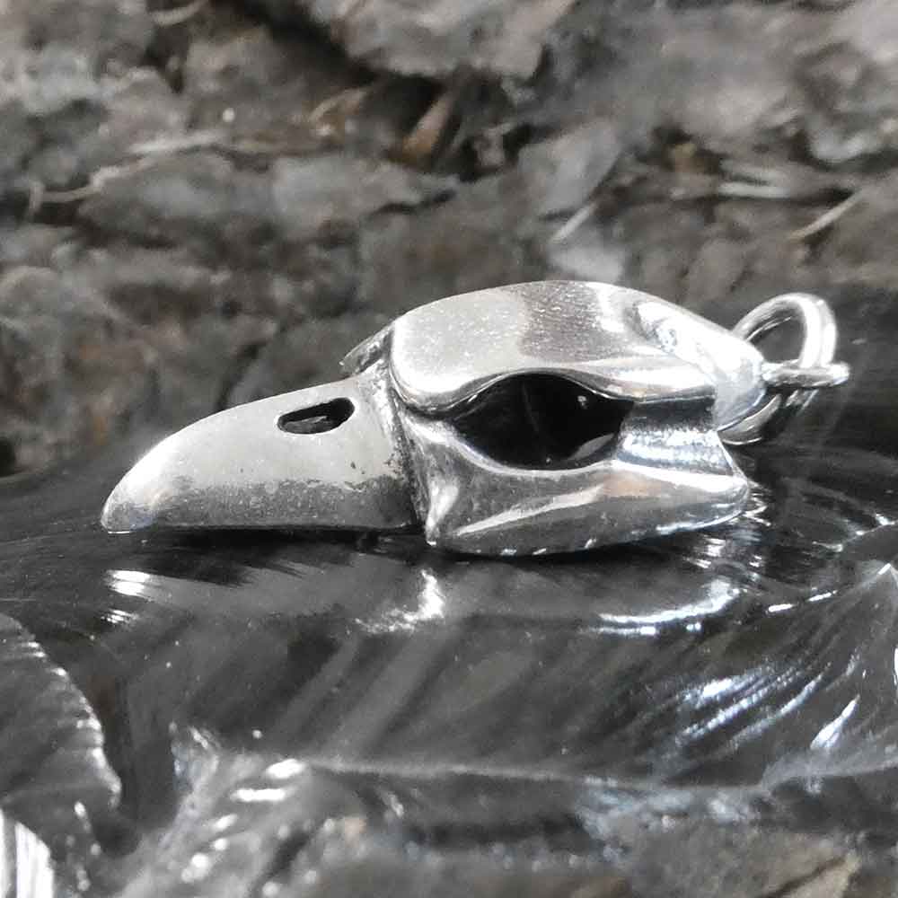 Raben Schädel Gothic Schmuck Silber