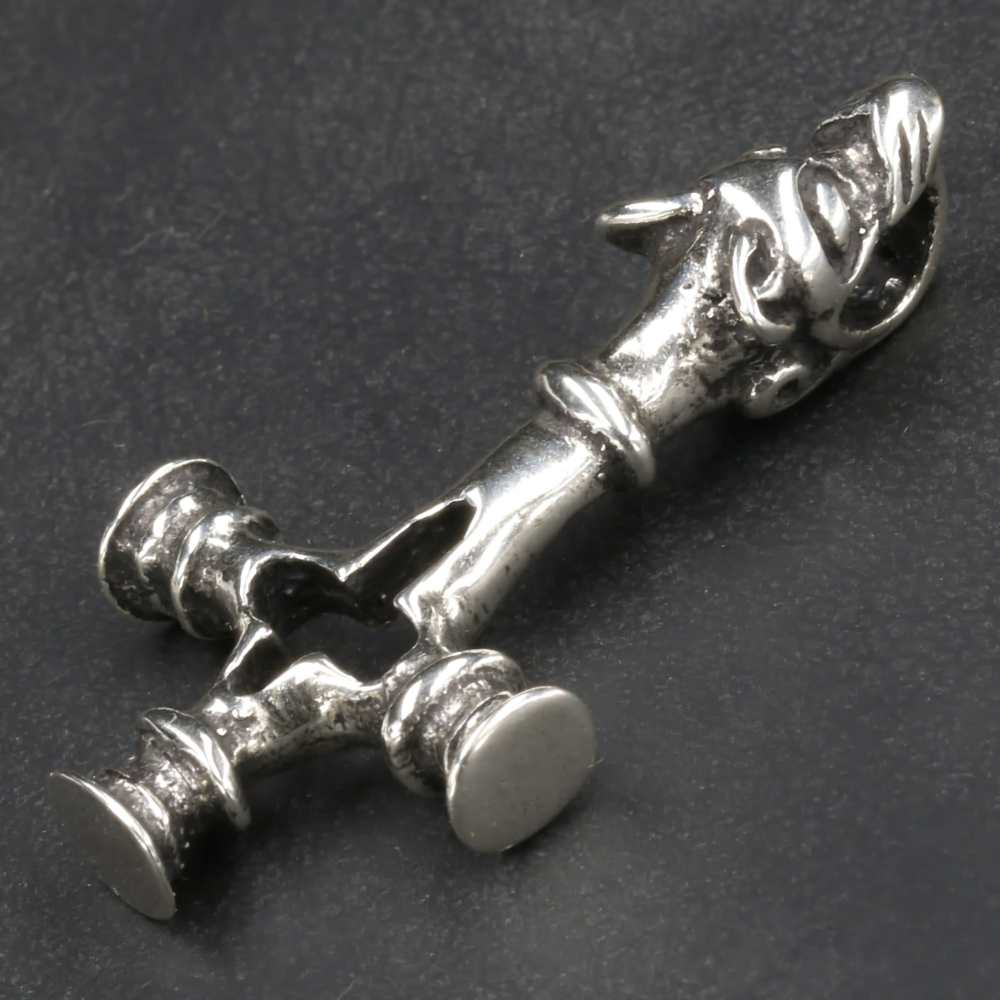 Isländisches Wolfskreuz 925 Silber Kettenanhänger ausgefallener Anhänger