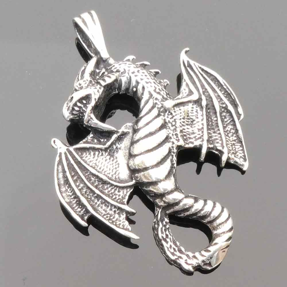 Drachen Kettenanhänger Silber