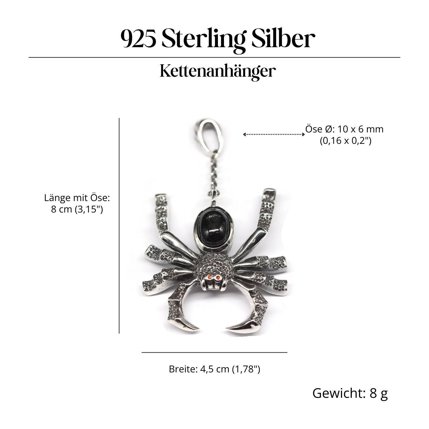 Spinne Schmuckanhänger 925-er Silber Amulett ausgefallen