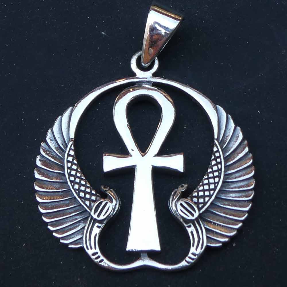Flügel Ankh 925 SterlingSilber Anhänger ägyptischer Schmuck Isis