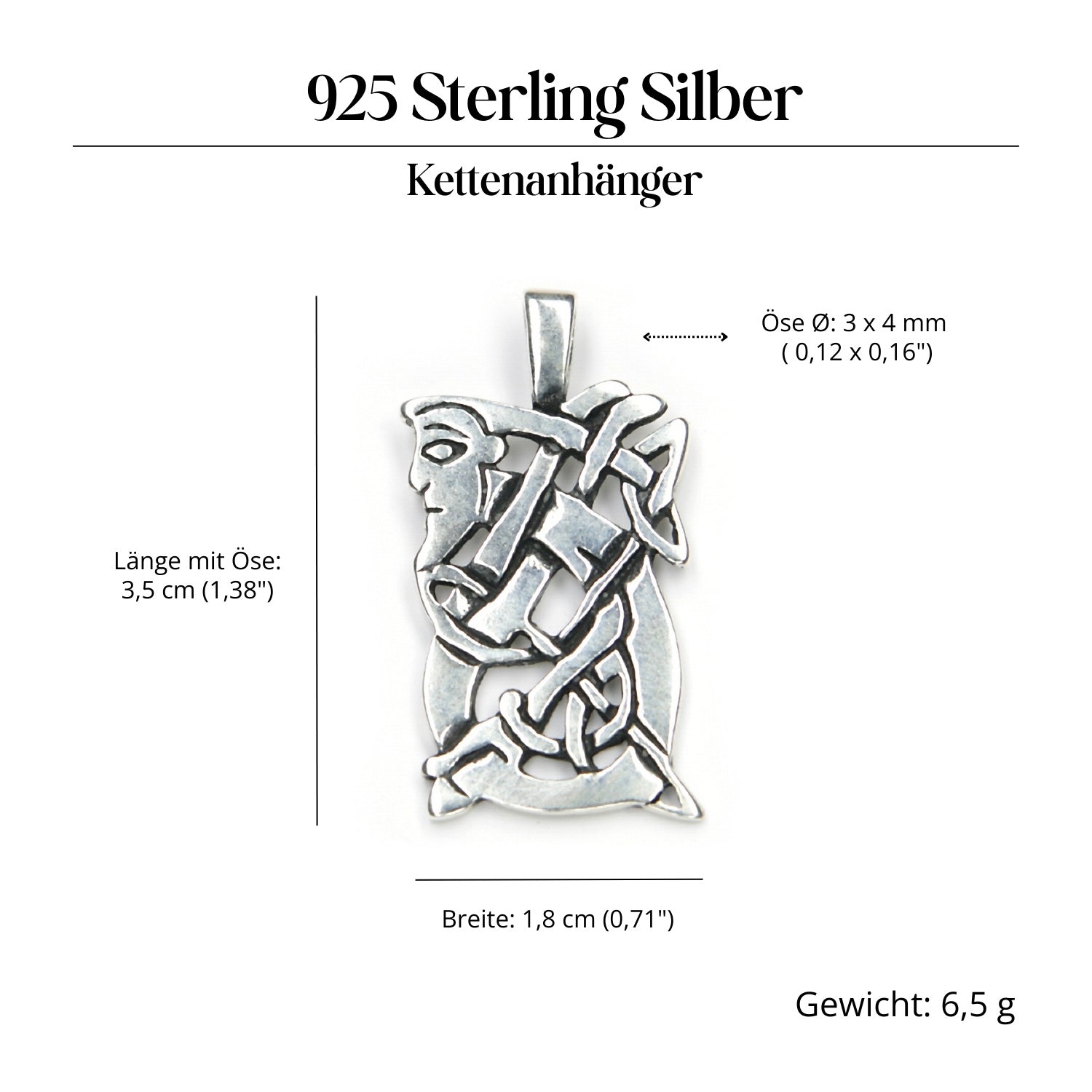 Celtic Man Silberschmuck Anhänger 925 Sterlingsilber massiv