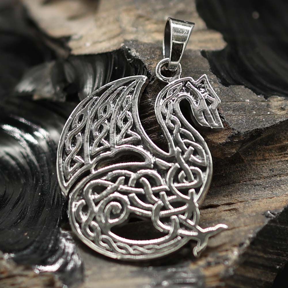 Drachen Anhänger keltisch 925 Silber keltische Knoten im Drache