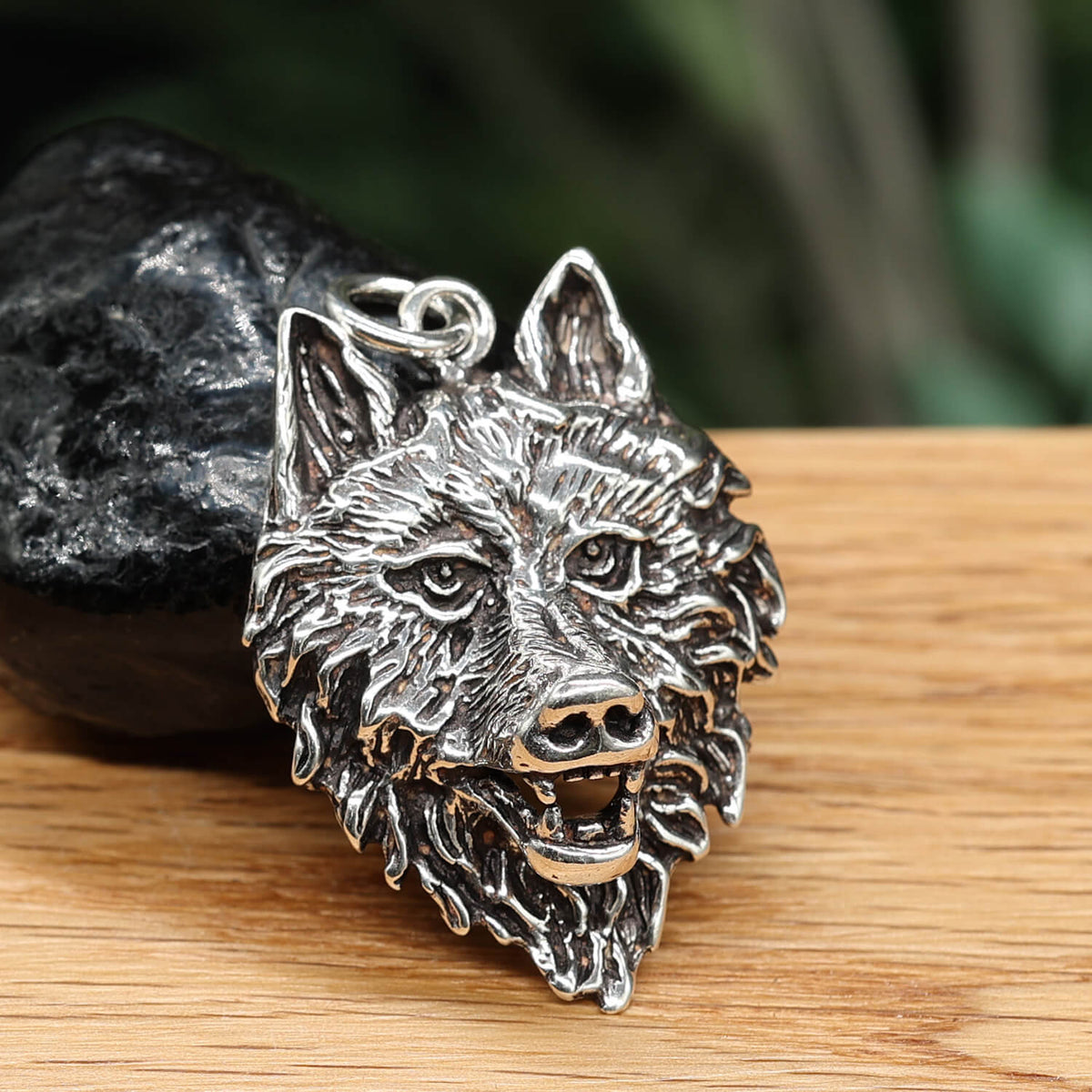 Wolf Silber Anhänger für Kette Schmuck Design